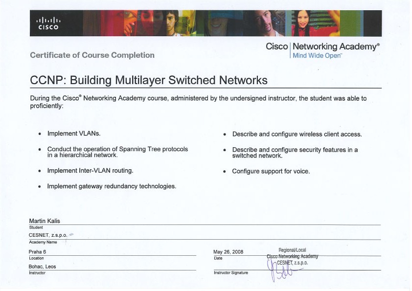 CCNP BMSN Certificate